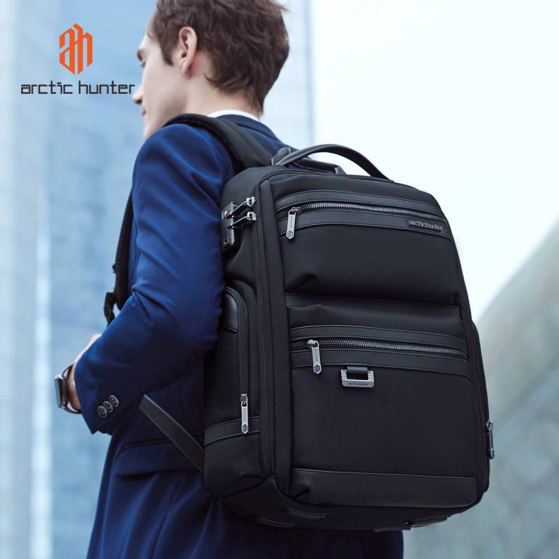 Arctic Hunter τσάντα πλάτης B00682 με θήκη laptop 15.6", USB, λουκέτο TSA, 23.5L, γκρι – φωτογραφία 3