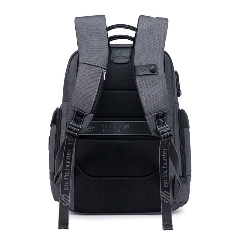 Arctic Hunter τσάντα πλάτης B00682 με θήκη laptop 15.6", USB, λουκέτο TSA, 23.5L, γκρι – φωτογραφία 4