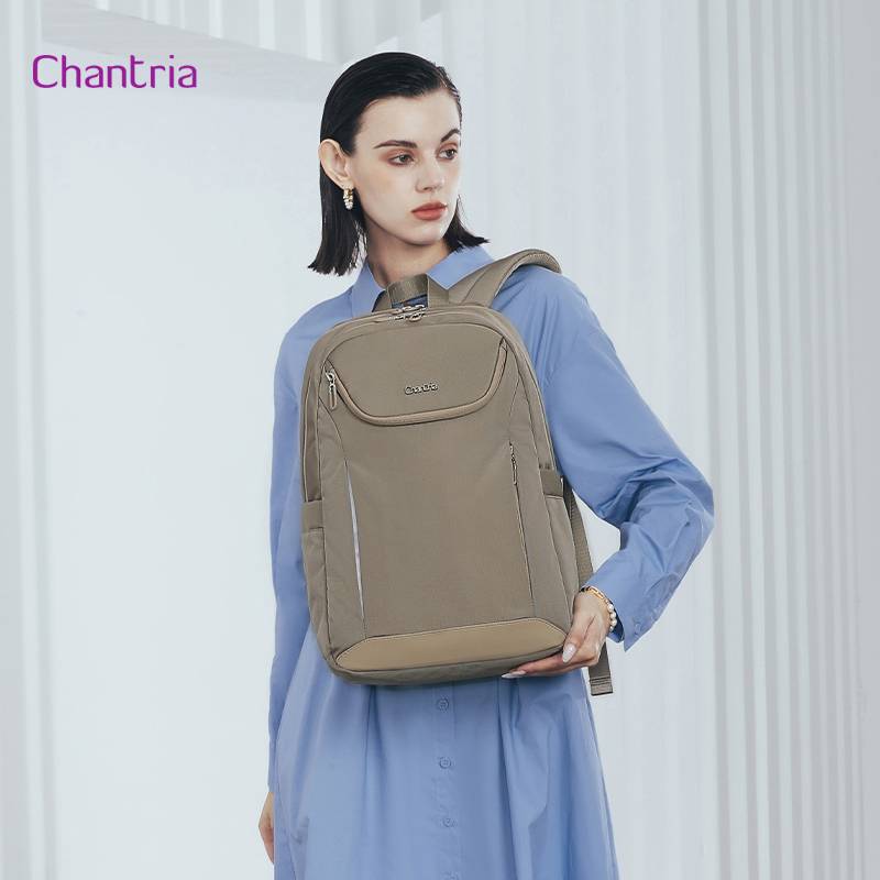 Chantria γυναικεία τσάντα πλάτης CB00638 με θήκη laptop 15.6", 20.2L, χακί – φωτογραφία 2