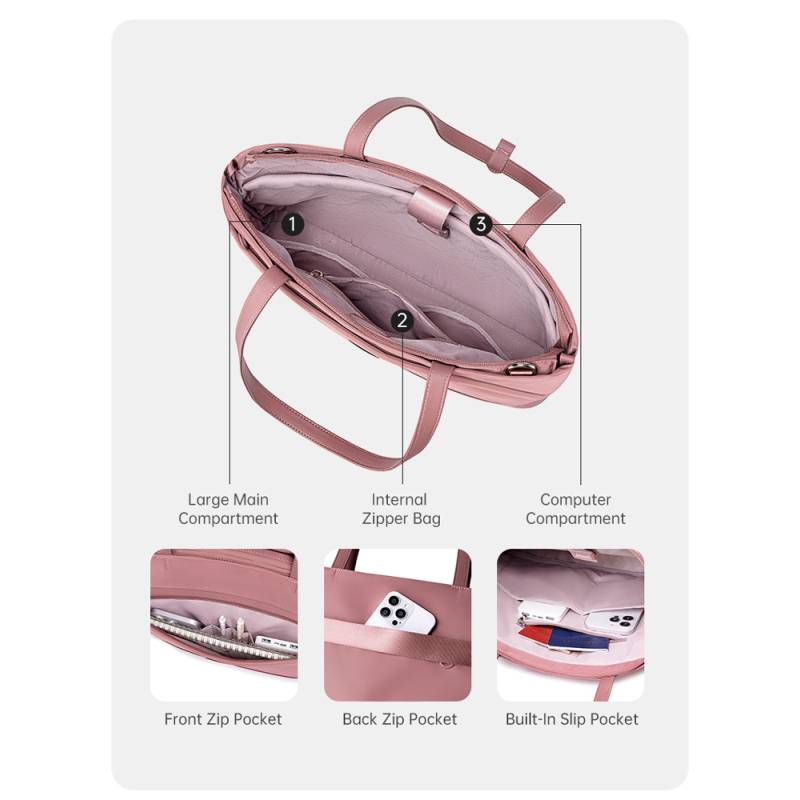 Chantria γυναικεία τσάντα ώμου CB00789 για laptop 15.6", 12L, μωβ – φωτογραφία 4