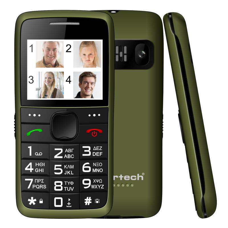 Powertech κινητό τηλέφωνο Sentry Eco V2, dual SIM, πλήκτρο SOS, χακί – φωτογραφία 2
