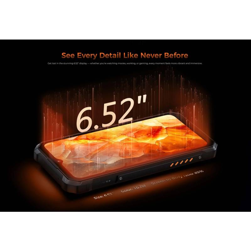 Oukitel smartphone WP53 με ηχείο 3W, 6.52", 8/128GB, 11000mAh, IP68/IP69K/MIL-STD-810H, μαύρο – φωτογραφία 3