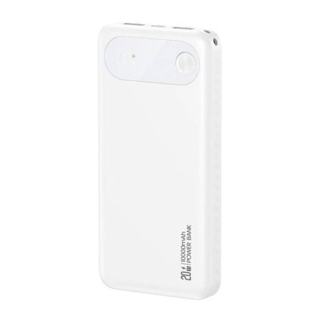 USAMS power bank CD249 με οθόνη, 3x θύρες εξόδου, 10000mAh, PD20W, λευκό