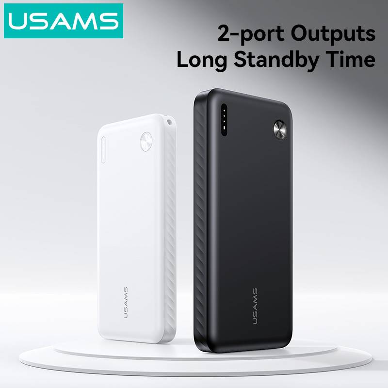 USAMS power bank CD253, 2x θύρες εξόδου, 10000mAh, 10W, λευκό – φωτογραφία 2