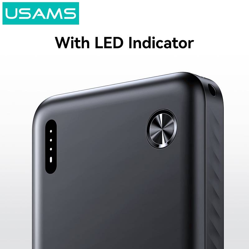 USAMS power bank CD253, 2x θύρες εξόδου, 10000mAh, 10W, λευκό – φωτογραφία 4