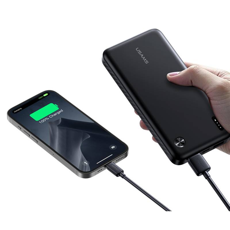 USAMS power bank CD253, 2x θύρες εξόδου, 10000mAh, 10W, λευκό – φωτογραφία 6