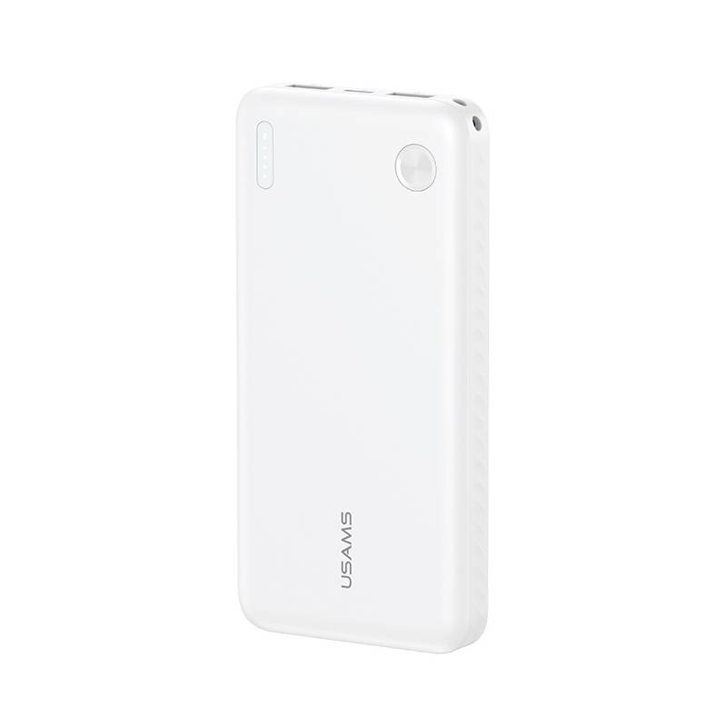 USAMS power bank CD253, 2x θύρες εξόδου, 10000mAh, 10W, λευκό