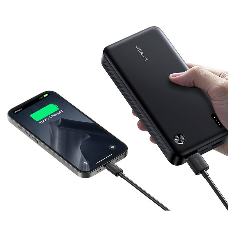 USAMS power bank CD254, 2x θύρες εξόδου, 20000mAh, 10W, λευκό – φωτογραφία 5