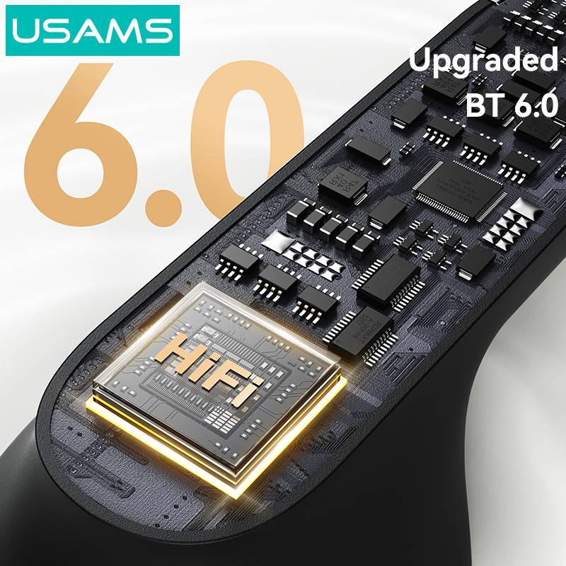 USAMS earphones με θήκη φόρτισης E05, True Wireless, BT 6.0, μαύρα – φωτογραφία 4