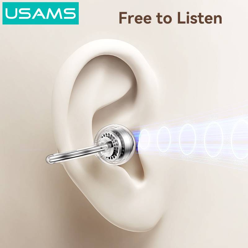 USAMS earphones με θήκη φόρτισης Echo R02, OWS, Φ11mm, 50/300mAh, μαύρα – φωτογραφία 4