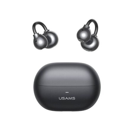 USAMS earphones με θήκη φόρτισης Echo R02, OWS, Φ11mm, 50/300mAh, μαύρα