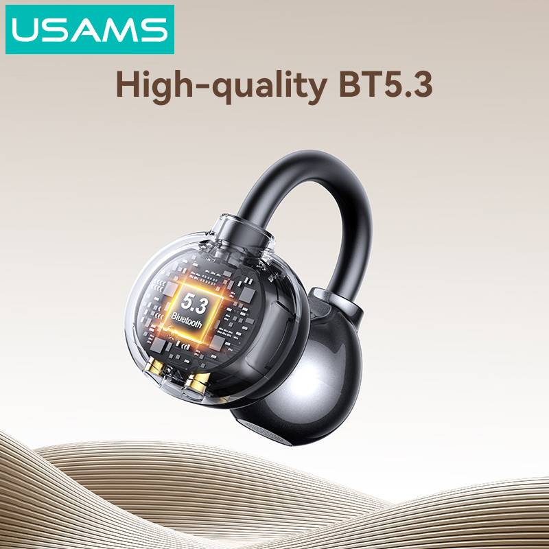 USAMS earphones με θήκη φόρτισης Echo R02, OWS, Φ11mm, 50/300mAh, μαύρα – φωτογραφία 6