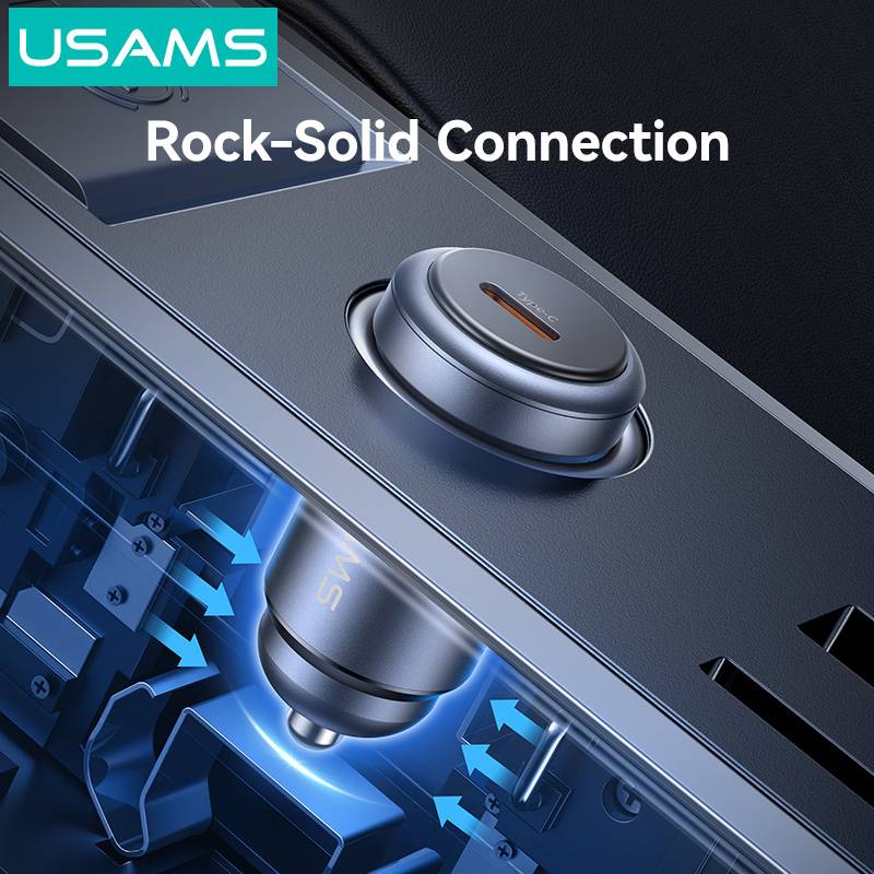 USAMS φορτιστής αυτοκινήτου CC321, USB-C, 30W, γκρι – φωτογραφία 2