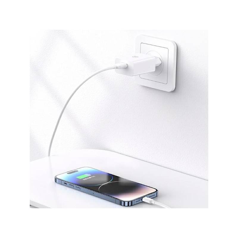 USAMS φορτιστής τοίχου T22, 1x USB, QC3.0 18W 3A, λευκός – φωτογραφία 2