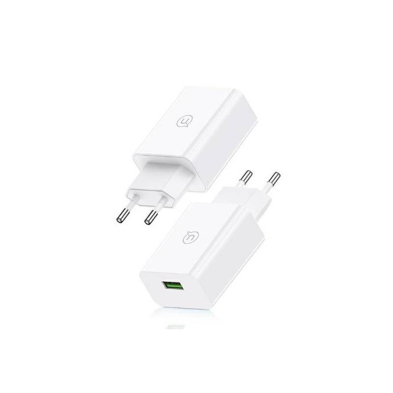 USAMS φορτιστής τοίχου T22, 1x USB, QC3.0 18W 3A, λευκός – φωτογραφία 3
