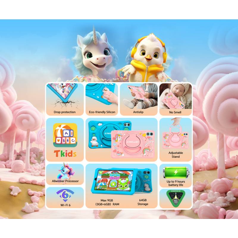 Teclast tablet P85 Kids, 8", 3/64GB, Android 15, 5000mAh, ροζ – φωτογραφία 2