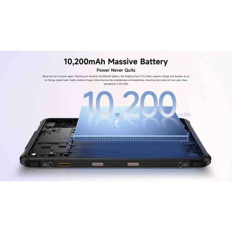 Ulefone tablet RugKing Pad 2 Pro, 10.1", 8/256GB, 10200mAh, IP68/IP69K/MIL-STD-810H, 4G, μαύρο – φωτογραφία 4