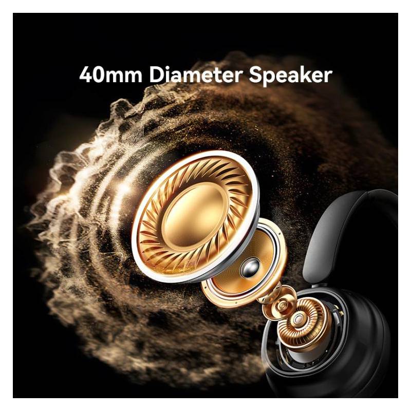 USAMS headphones SR01, ασύρματα, ANC, Φ40mm, 350mAh, μαύρα – φωτογραφία 3