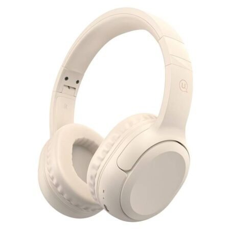 USAMS headphones YG23, ασύρματα & ενσύρματα, Φ40mm, 300mAh, μπεζ