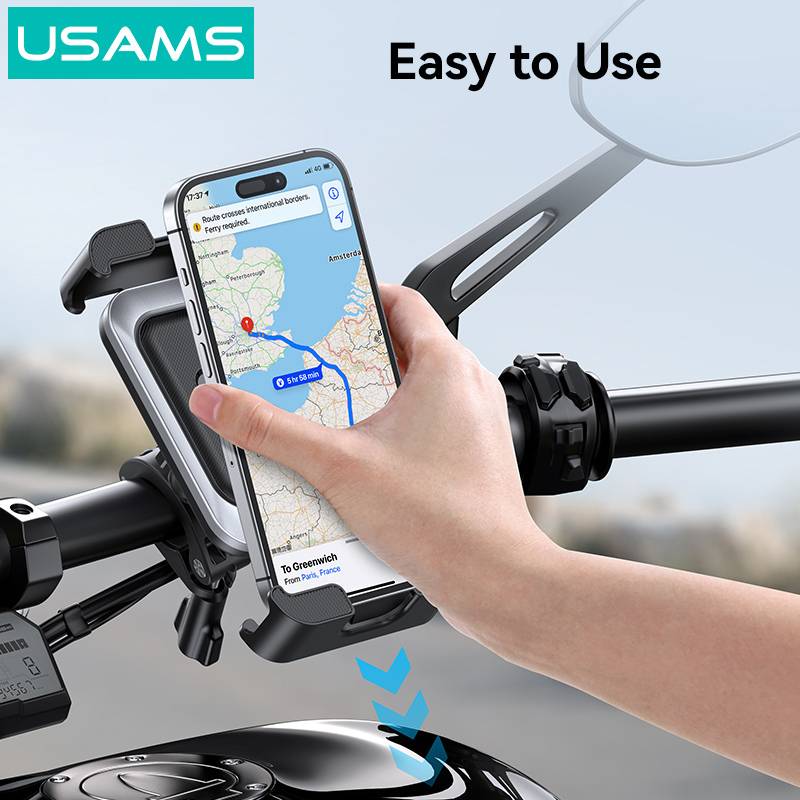 USAMS βάση ποδηλάτου για smartphone ZJ082, μαύρη – φωτογραφία 3