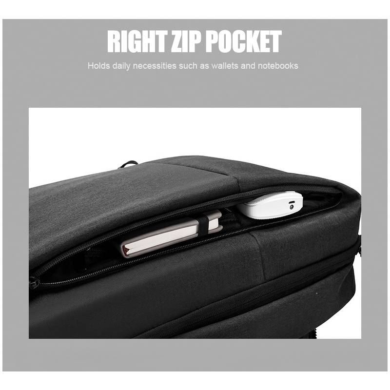 Arctic Hunter τσάντα πλάτης 1701L με θήκη laptop 15.6", USB, 17L, μαύρη – φωτογραφία 6