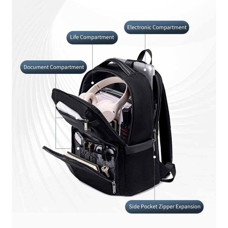 Arctic Hunter τσάντα πλάτης B00808 με θήκη laptop 15.6", 19.5L, μαύρη – φωτογραφία 4
