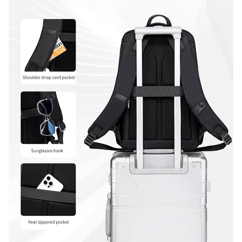 Arctic Hunter τσάντα πλάτης B00808 με θήκη laptop 15.6", 19.5L, μαύρη – φωτογραφία 5