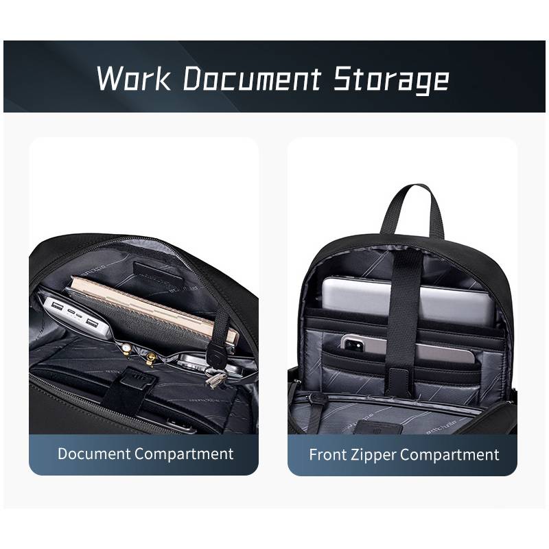 Arctic Hunter τσάντα πλάτης B00811 με θήκη laptop 15.6", 16.5L, μαύρη – φωτογραφία 3