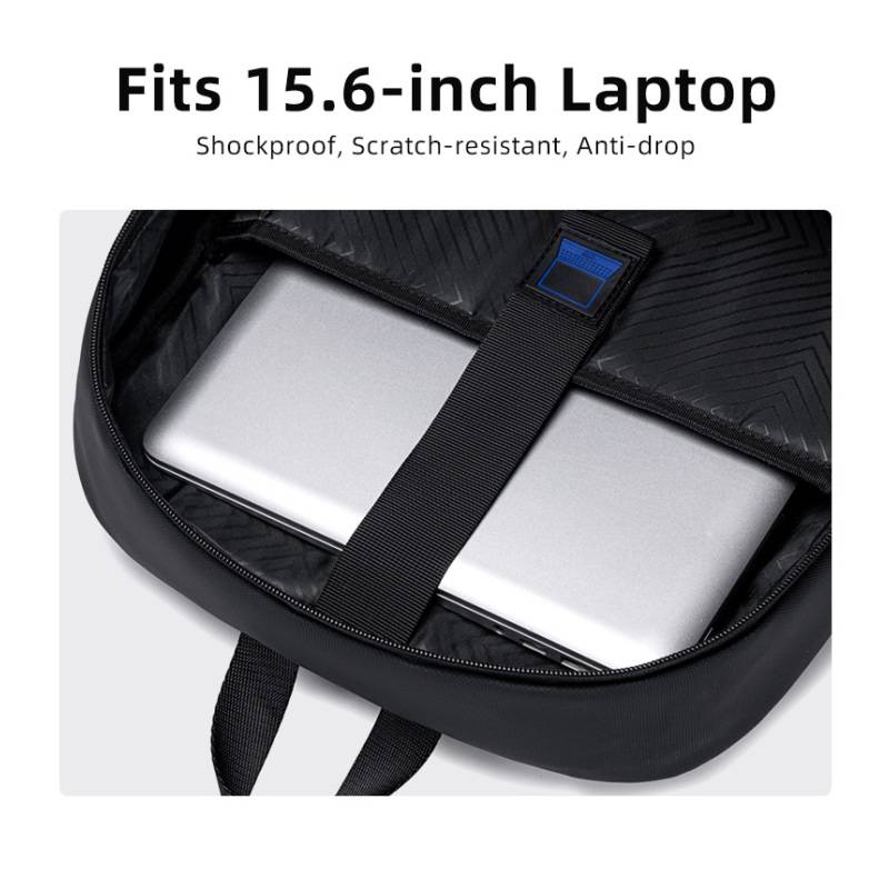 Golden Wolf τσάντα πλάτης GB00705 με θήκη laptop 15.6", 17L, μαύρη – φωτογραφία 3