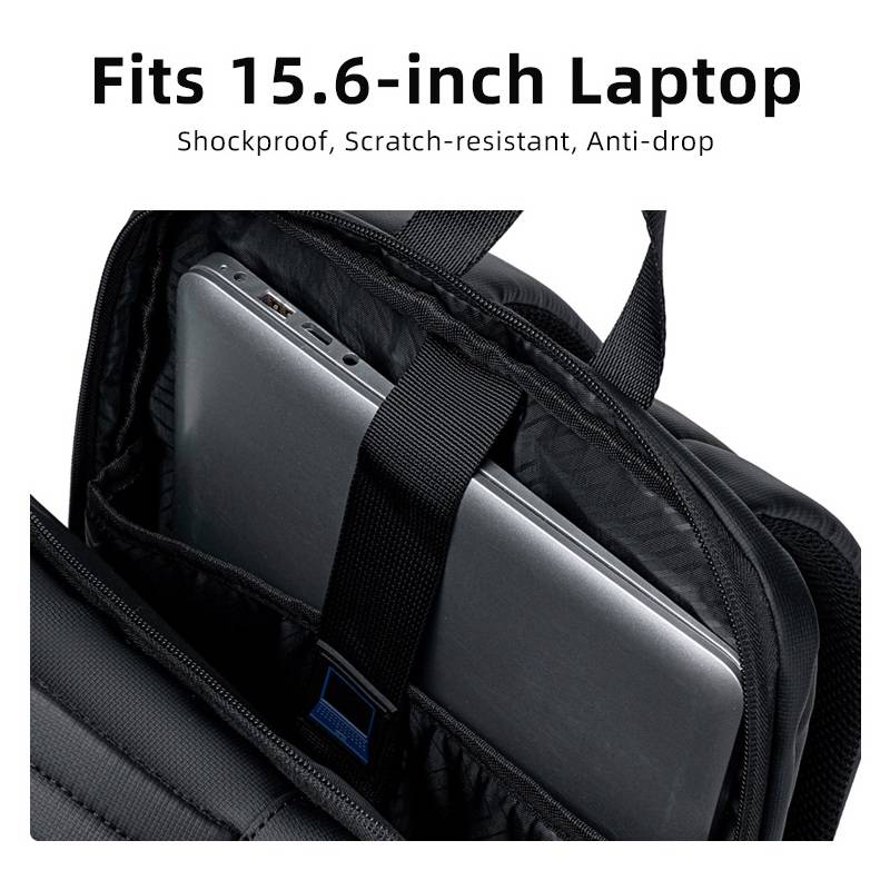 Golden Wolf τσάντα πλάτης GB00731 με θήκη laptop 15.6", 17L, μαύρη – φωτογραφία 4