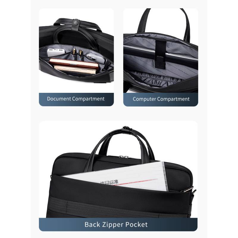 Arctic Hunter τσάντα ώμου GWB00848 με θήκη laptop 15.6", 9L, μαύρη – φωτογραφία 4