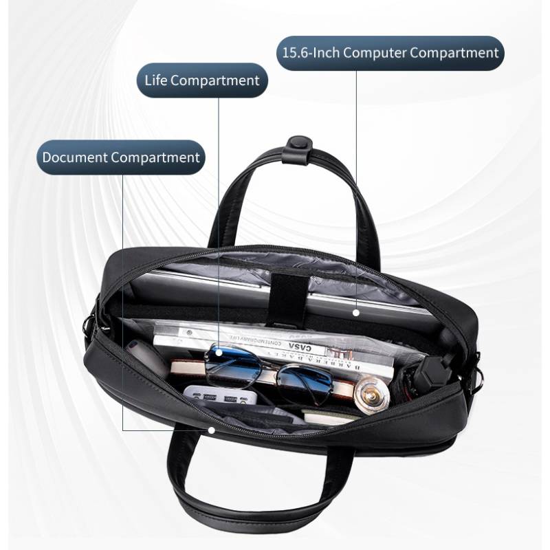Arctic Hunter τσάντα ώμου GWB00849 με θήκη laptop 15.6", 14L, μαύρη – φωτογραφία 3