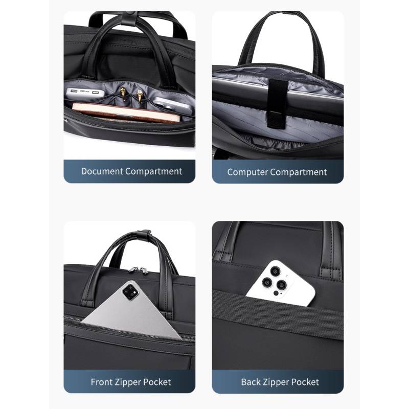 Arctic Hunter τσάντα ώμου GWB00849 με θήκη laptop 15.6", 14L, μαύρη – φωτογραφία 4