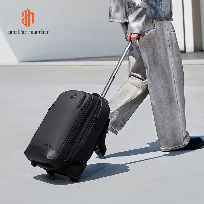 Arctic Hunter τσάντα ταξιδίου LG00861 με θήκη laptop 15.6", τροχήλατη, 42L/54L, μαύρη – φωτογραφία 2