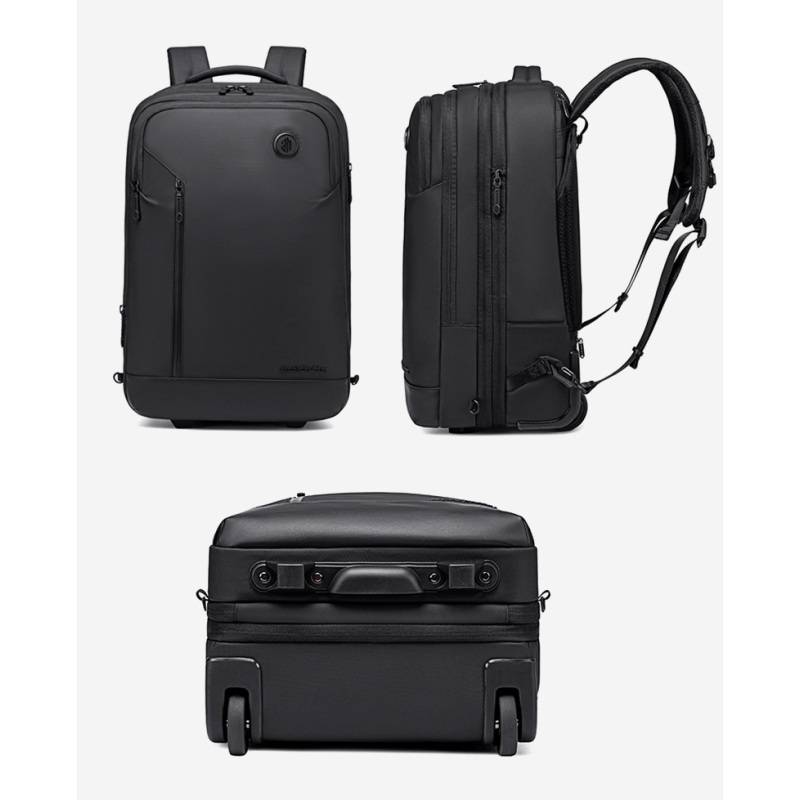 Arctic Hunter τσάντα ταξιδίου LG00861 με θήκη laptop 15.6", τροχήλατη, 42L/54L, μαύρη – φωτογραφία 3