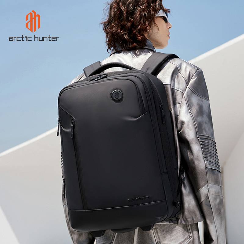 Arctic Hunter τσάντα ταξιδίου LG00861 με θήκη laptop 15.6", τροχήλατη, 42L/54L, μαύρη – φωτογραφία 6