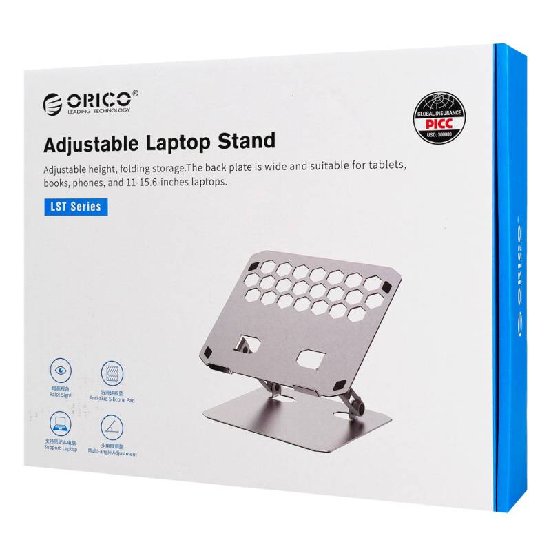 Orico μεταλλική βάση για laptop/tablet LST02, 11~15.6", foldable, ασημί – φωτογραφία 5