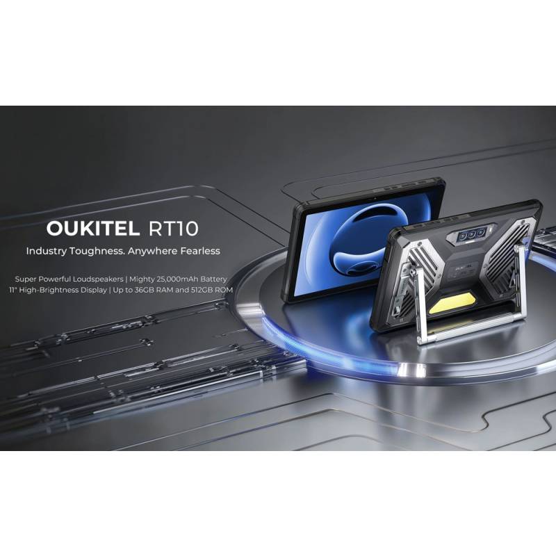 Oukitel tablet RT10, 11", 12/512GB, 25000mAh, IP68/IP69K/MIL-STD-810H, 5G, μαύρο – φωτογραφία 2