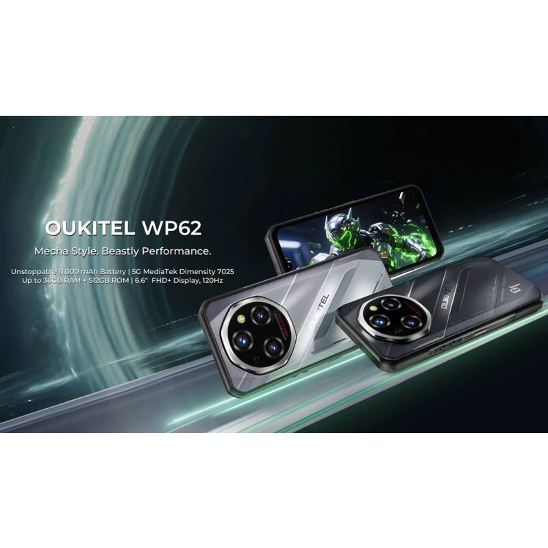 Oukitel smartphone WP62, 6.6", 12/512GB, 5G, 11000mAh, IP68/IP69K/MIL-STD-810H, μαύρο – φωτογραφία 2