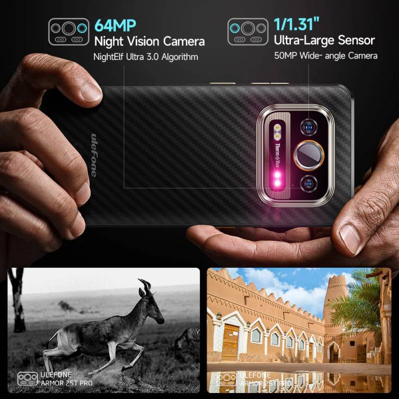 Ulefone smartphone Armor 25T Pro, 6.78", 8/256GB, 5G, 6500mAh, IP68/IP69K/MIL-STD-810H, μαύρο – φωτογραφία 6