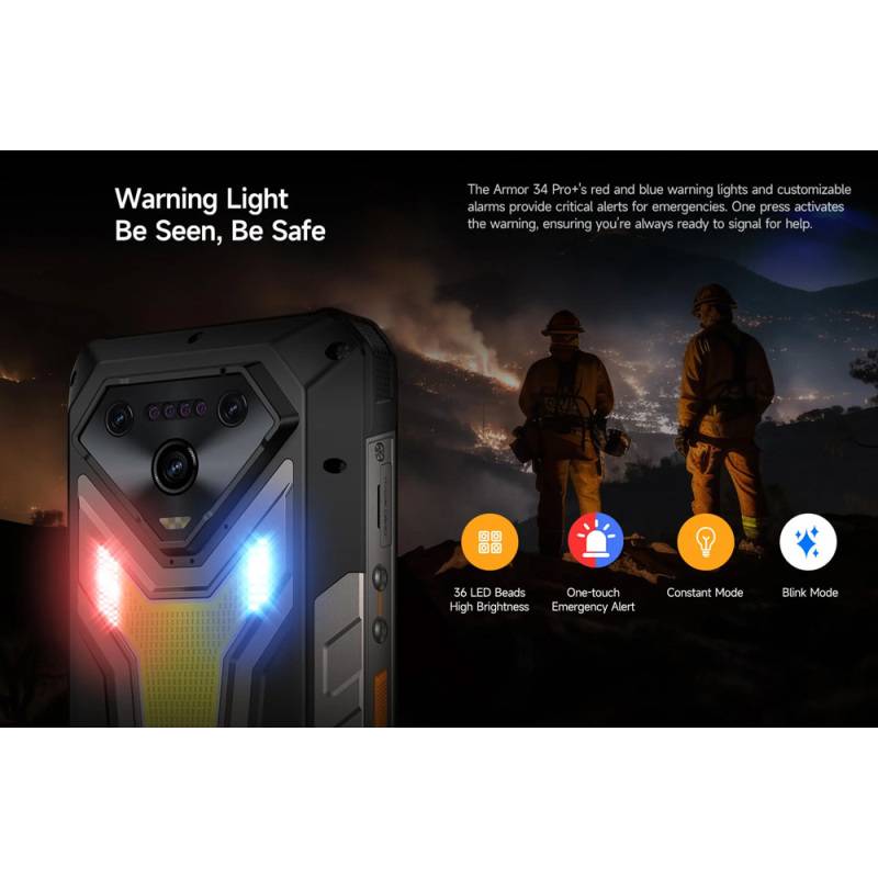 Ulefone smartphone Armor 34 Pro Plus με βιντεοπροβολέα, 6.95", 5G, 16/512GB, 25500mAh, IP68/IP69K/MIL-STD-810H, μαύρο – φωτογραφία 3