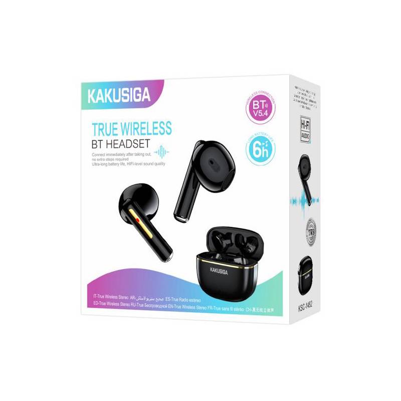 Kakusiga earphones με θήκη φόρτισης KSC-1482, True Wireless, 15mm, 35/300mAh, μαύρα – φωτογραφία 2