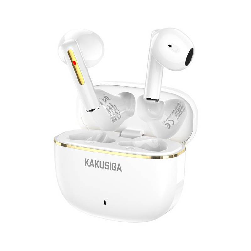 Kakusiga earphones με θήκη φόρτισης KSC-1482, True Wireless, 15mm, 35/300mAh, λευκά