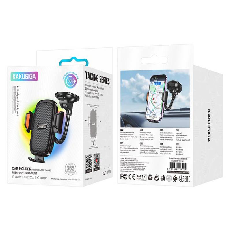 Kakusiga βάση smartphone αυτοκινήτου KSC-1723 για ταμπλό/παρμπρίζ, μαύρη – φωτογραφία 5