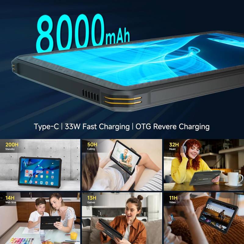 OneRugged tablet T1, 8.68", 8/128GB, 4G, 8000mAh, IP68/MIL-STD 810H/Atex Zone 2, μαύρο – φωτογραφία 5
