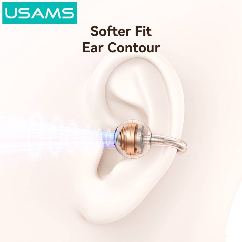 USAMS earphones με θήκη φόρτισης Echo R03, OWS, Φ11mm, 40/300mAh, μπλε – φωτογραφία 2