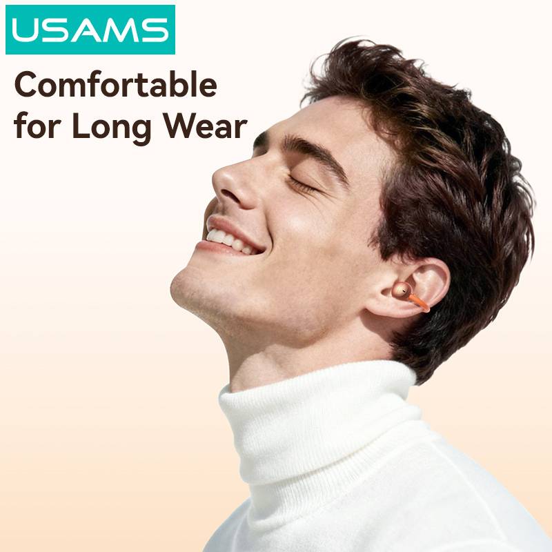 USAMS earphones με θήκη φόρτισης Echo R03, OWS, Φ11mm, 40/300mAh, μπλε – φωτογραφία 3