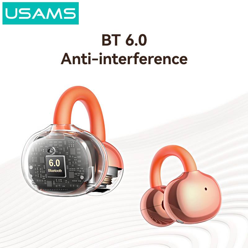 USAMS earphones με θήκη φόρτισης Echo R03, OWS, Φ11mm, 40/300mAh, μπλε – φωτογραφία 5