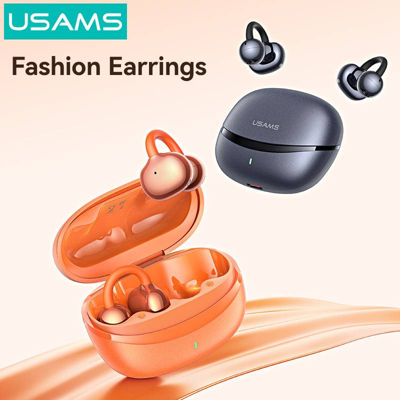 USAMS earphones με θήκη φόρτισης Echo R03, OWS, Φ11mm, 40/300mAh, μπλε – φωτογραφία 6