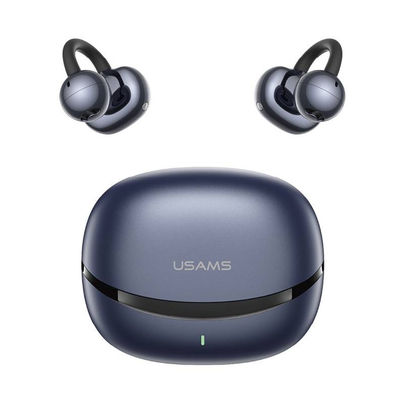 USAMS earphones με θήκη φόρτισης Echo R03, OWS, Φ11mm, 40/300mAh, μπλε